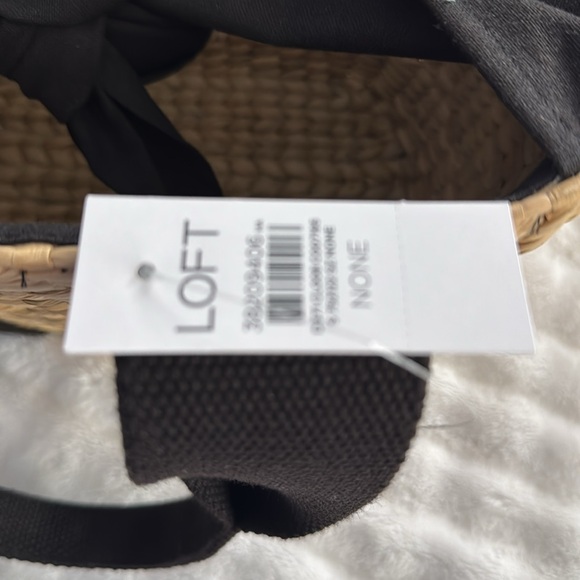 Loft  Brand new with Tags Black and straw Tote Bag with Woven Design - Picture 5 of 5